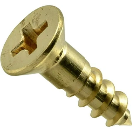 6 X 1/2 Inch Brass Phillips Flat Wood Screws - Pack Of 50