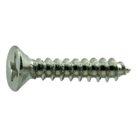 #6 X 3/4 Inch Zinc Plated Steel Phillips Flat Head Wood Screws - 100 Count