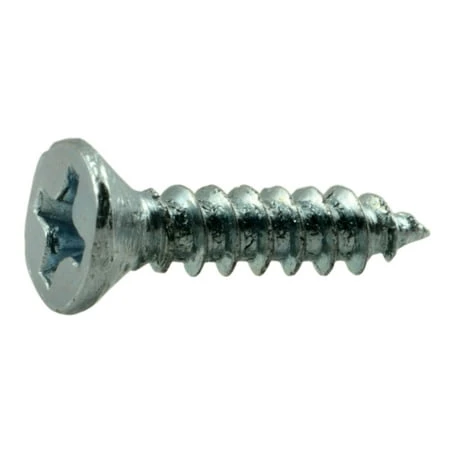#5 X 5/8 Inch Zinc Plated Steel Phillips Flat Head Wood Screws - 100 Count