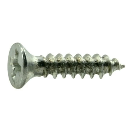 #4 X 1/2 Zinc Plated Steel Phillips Flat Head Wood Screws - 100 Count