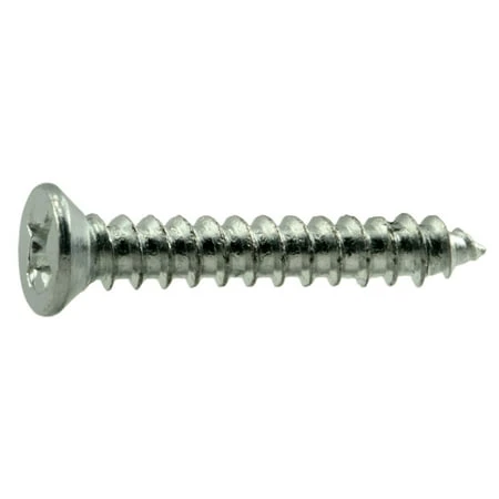 #4 X 3/4 Zinc Plated Steel Phillips Flat Head Wood Screws - 100 Count