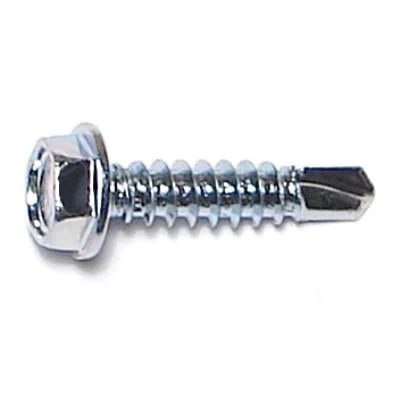 #8-18 X 3/4 Zinc Plated Steel Hex Washer Head Self-drilling Screws