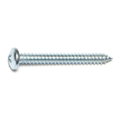 #8 X 1-1/2 Zinc Plated Steel Phillips Pan Head Sheet Metal Screws