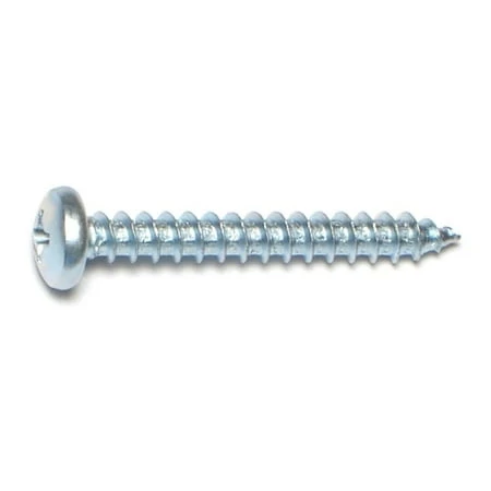 #10 X 1-1/2 Zinc Plated Steel Phillips Pan Head Sheet Metal Screws