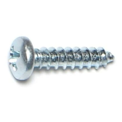 #6 X 5/8 Zinc Plated Steel Phillips Pan Head Sheet Metal Screws - 100 Count
