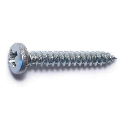 #6 X 1 Zinc Plated Steel Phillips Pan Head Sheet Metal Screws - 100 Count