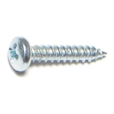 #6 X 3/4 Inch Zinc Plated Steel Phillips Pan Head Sheet Metal Screws