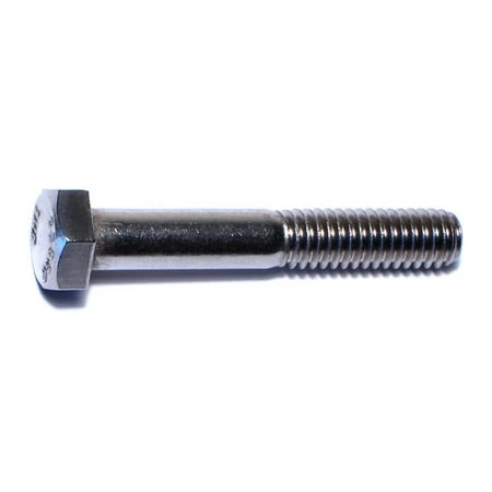 5/16-18 X 2 Inch Stainless Steel Coarse Thread Hex Cap Screws - 18-8 Grade