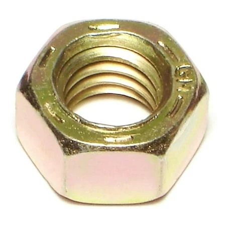 3/8-16 Yellow Zinc Grade 8 Coarse Hex Nuts - Durable Steel Fasteners