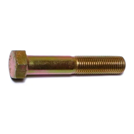 7/16-20 X 2-1/2 Yellow Zinc Grade 8 Fine Thread Hex Cap Screws
