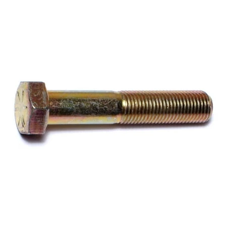 3/8-24 X 2 Yellow Zinc Grade 8 Fine Thread Hex Cap Screws