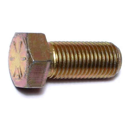 7/16-20 X 1 Yellow Zinc Grade 8 Fine Thread Hex Cap Screws