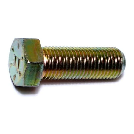 7/16-20 X 1-1/4 Yellow Zinc Grade 8 Fine Hex Cap Screws - Heavy Duty Fasteners