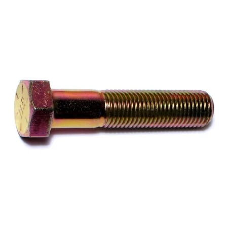 7/16-20 X 2 Yellow Zinc Grade 8 Fine Thread Hex Cap Screws