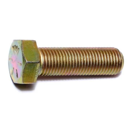 3/8-24 X 1-1/4 Yellow Zinc Grade 8 Fine Hex Cap Screws - Durable Steel Fasteners