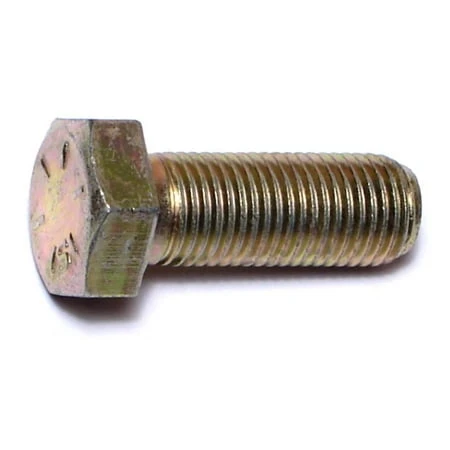 3/8-24 X 1 Yellow Zinc Grade 8 Fine Thread Hex Cap Screws