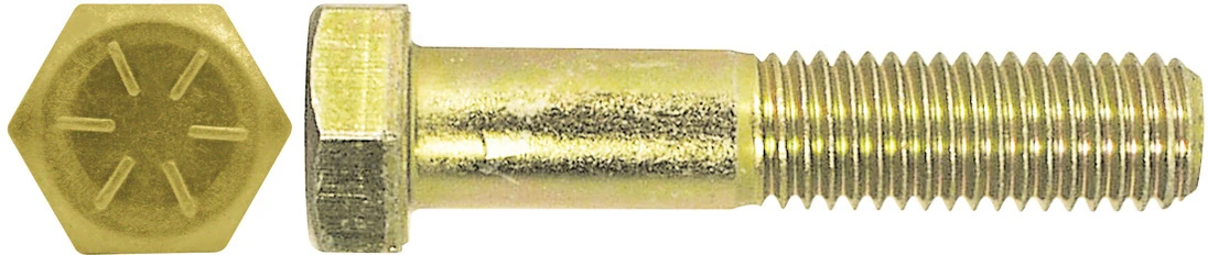 3/4"-10 X 8-1/2" Zinc Yellow Grade 8 Hex Cap Screws - Medium Carbon Alloy Steel