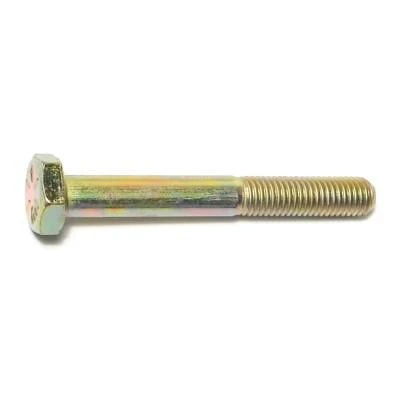 1/4-28 X 2 Yellow Zinc Grade 8 Fine Thread Hex Cap Screws
