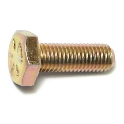 1/4-28 X 3/4 Yellow Zinc Grade 8 Fine Hex Cap Screws - Durable Steel Fasteners