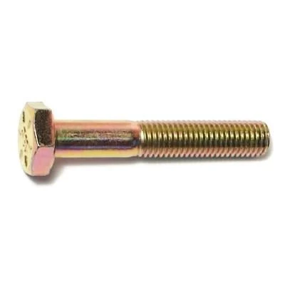1/4-28 X 1-1/2 Yellow Zinc Grade 8 Fine Thread Hex Cap Screws