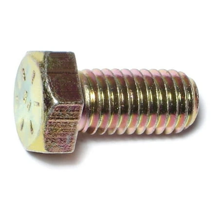 1/2-13 X 1 Yellow Zinc Grade 8 Coarse Hex Cap Screws - Heavy Duty Fasteners