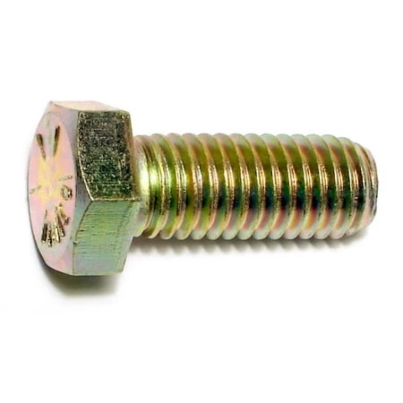 1/2-13 X 1-1/4 Yellow Zinc Grade 8 Coarse Hex Cap Screws - High Strength Fasteners