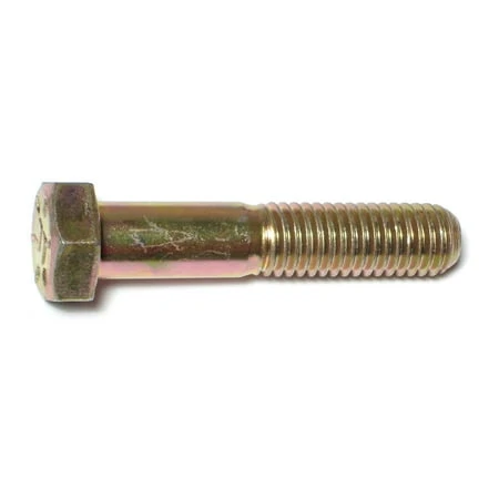 1/2-13 X 2-1/2 Yellow Zinc Grade 8 Steel Coarse Thread Hex Cap Screws