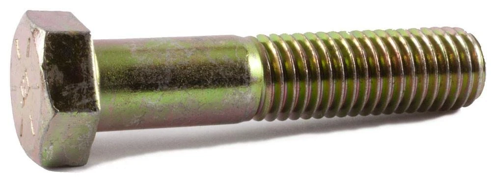 1/2-13 X 3 Yellow Zinc Grade 8 Coarse Hex Cap Screws - 20 Count