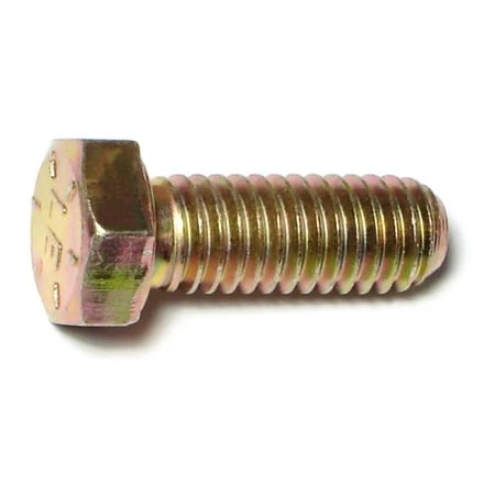 3/8-16 X 1 Yellow Zinc Grade 8 Coarse Hex Cap Screws - Heavy Duty Fasteners