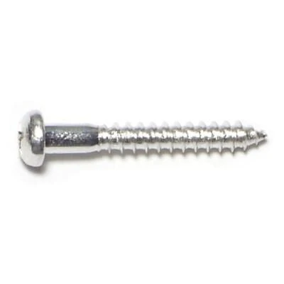 #8 X 1-1/4 Aluminum Phillips Round Head Wood Screws - 100 Count