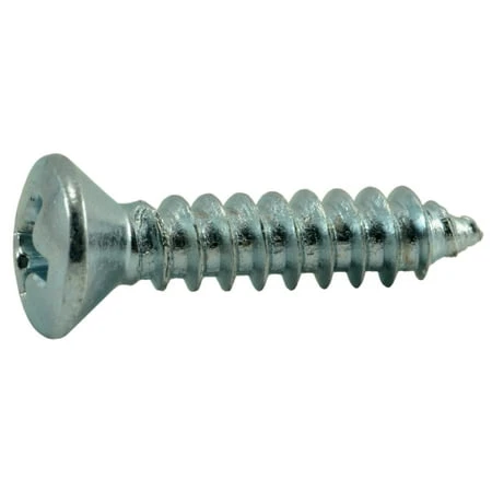 #8 X 3/4 Inch Zinc Plated Steel Phillips Oval Head Sheet Metal Screws