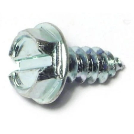 #10 X 1/2 Zinc Plated Steel Slotted Hex Washer Head Sheet Metal Screws