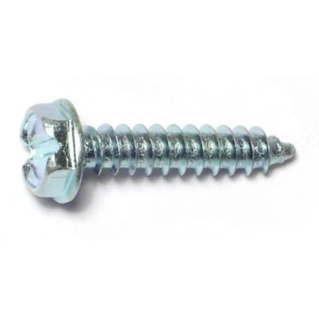 #7 X 3/4 Zinc Plated Steel Slotted Hex Washer Head Sheet Metal Screws