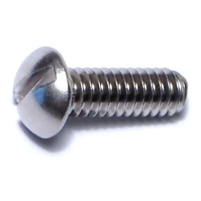 1/4-20 X 3/4 Stainless Steel Slotted Round Head Machine Screws - 18-8 Grade