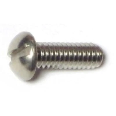 #8-32 X 1/2 Stainless Steel Slotted Round Head Machine Screws - 18-8 Grade