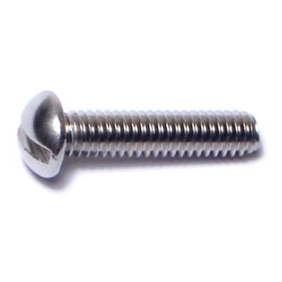 #8-32 X 3/4 Stainless Steel Slotted Round Head Machine Screws - 18-8 Grade