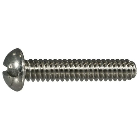 10-24 X 1 Stainless Steel Slotted Round Head Machine Screws - 18-8 Grade