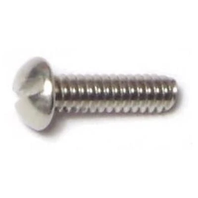 #6-32 X 1/2 Stainless Steel Slotted Round Head Machine Screws - 18-8 Grade