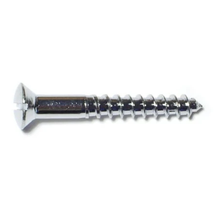 #10 X 1-1/2 Chrometint Slotted Oval Head Wood Screws - 100 Count
