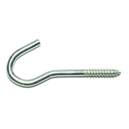 #2 X 4-7/16 Inch Zinc Plated Steel Screw Hooks - Durable And Versatile