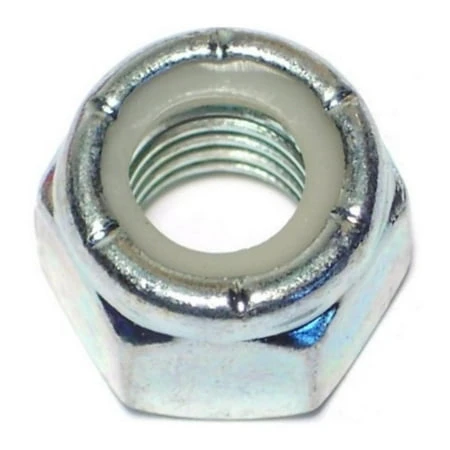 1/2-13 Zinc Plated Grade 2 Steel Coarse Thread Nylon Insert Lock Nuts