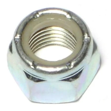 7/16-20 Zinc Plated Grade 2 Steel Fine Thread Nylon Insert Lock Nuts - Lns-344