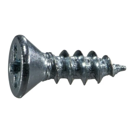 4 x 3/8 Zinc Phillips Flat Wood Screws