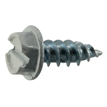 #8 X 1/2 Inch White Painted Zinc Plated Steel Slotted Hex Gutter Screws