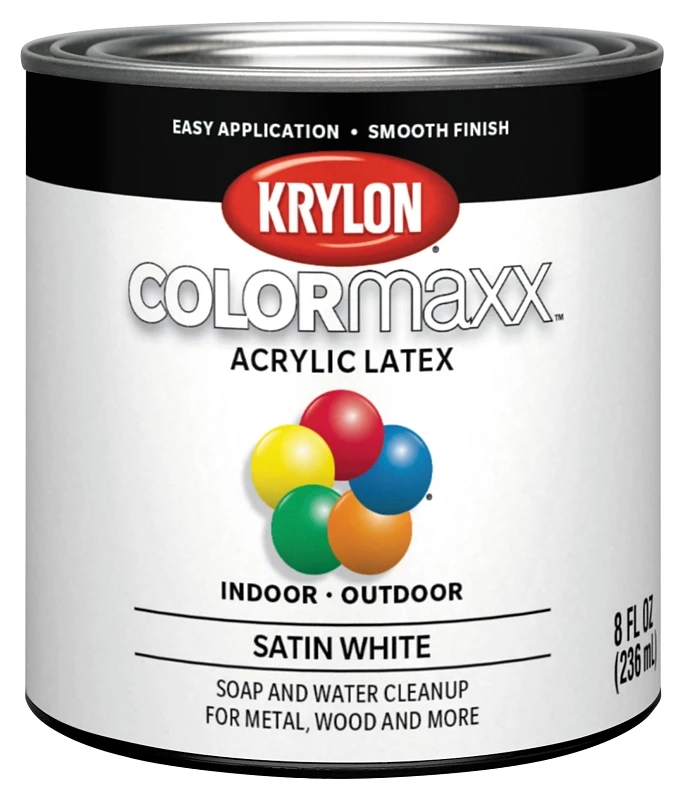Satin Colormaxx White Latex Enamel Interior/exterior Paint 8-fl Oz