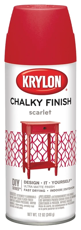 Chalky Finish Spray Paint 12 Ounce Scarlet - Ultra Matte Decorative Finish