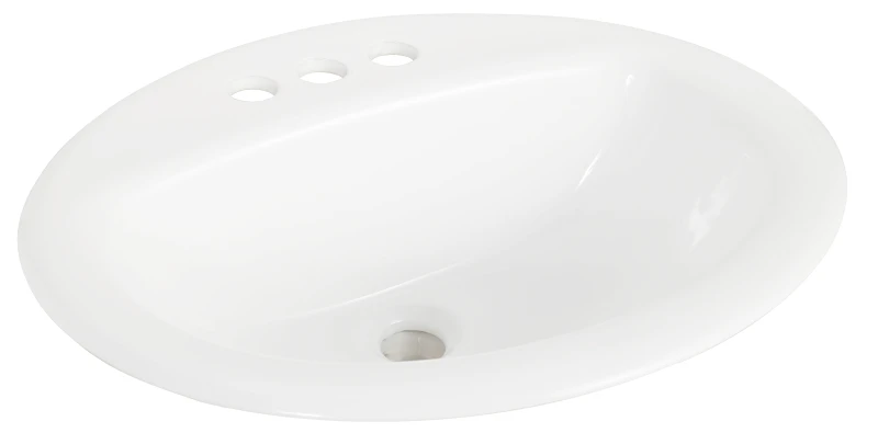 Aragon Self-rimming Drop-in Bathroom Sink, Oval Basin, White, 17 In X 20 In