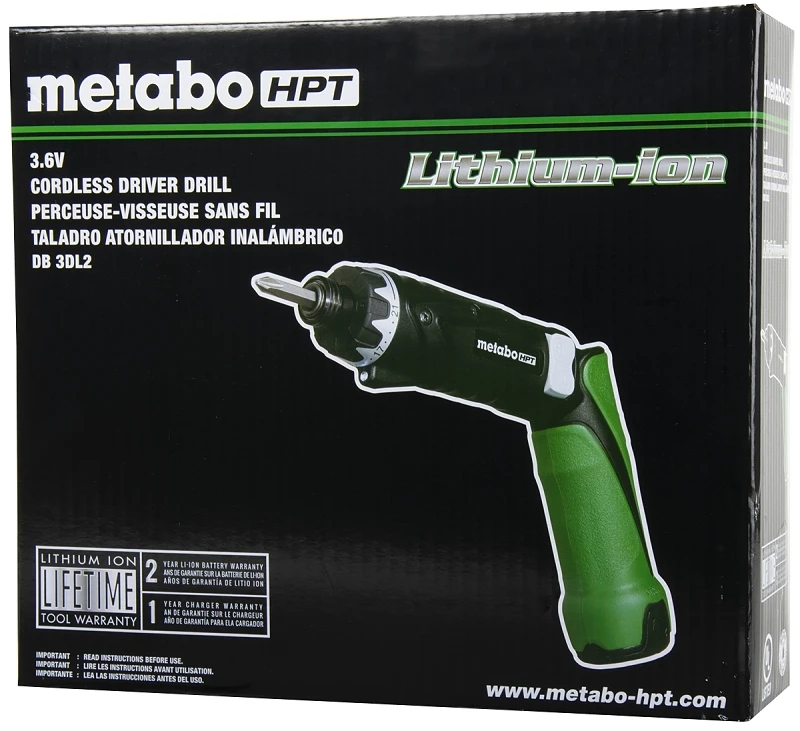 3.6v Cordless Hex Screwdriver Db3dl2 With Pistol Grip And Led Light