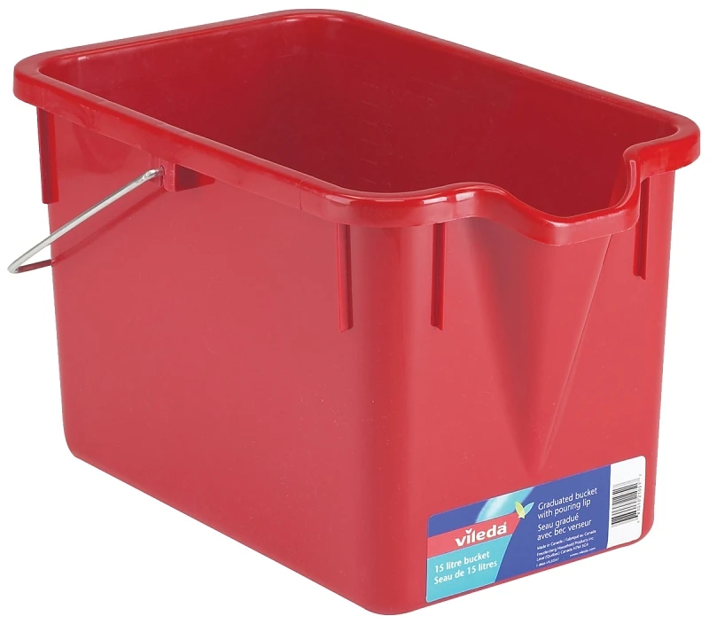 Bee Pail 15 Liter Capacity Plastic Cleaning Bucket Red