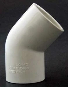 45 Degree Pvc Elbow Fitting, 2 Inch, Schedule 40, Model 435486